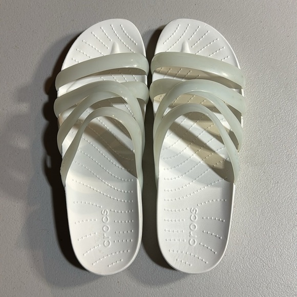 Crocs splash white Glossystrappy slip on sandal. Size W 11 - Picture 5 of 7